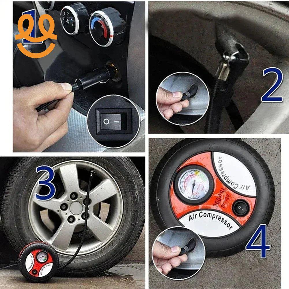 12V Car Tire Inflatable Pump Car Air Compressor Tire Inflator Air Pump 260psi Auto Tyre Inflator Pump Tire Inflation Pump