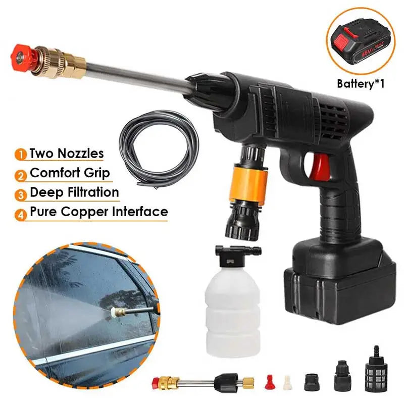 High Pressure Washer Gun With single Battery & premium Box
