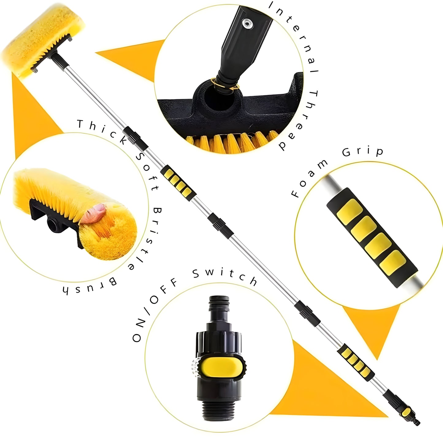 12 FT Imported Solar Panel Cleaning Brush | Aluminum pole design