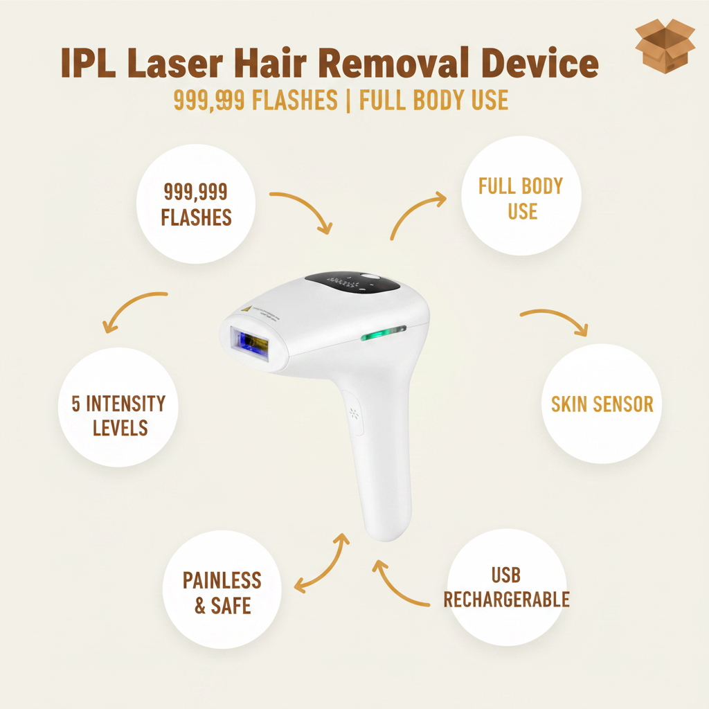 IPL Laser Hair Removal Device Infographic